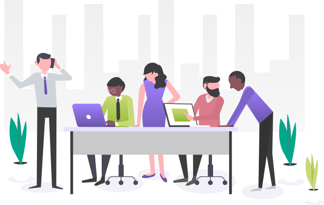 QuickLets team collaborating in the office